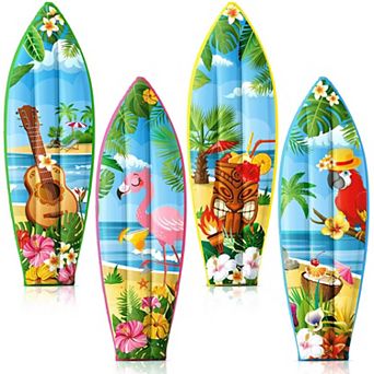 Hawaiian Inflatable Surfboard Flamingos Luau Party Pool Floats Tiki Bar Beach