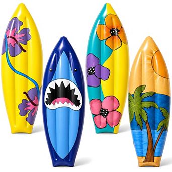Hawaiian Inflatable Surfboard Flamingos Luau Party Pool Floats Tiki Bar Beach