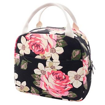 Polka Dot Lunch Bag Women Canvas Insulated Tote