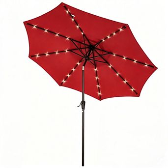 Patio Umbrella 9 Foot Tilt Crank 8 Steel Ribs Outdoor Garden Pool Backyard Shade Canopy