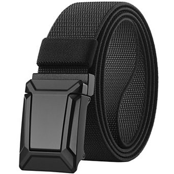 Mens Elastic Tactical Belt Nylon Webbing Flip Quick Release Buckle for Hiking Military Work
