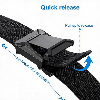 Mens Elastic Tactical Belt Nylon Webbing Flip Quick Release Buckle for Hiking Military Work