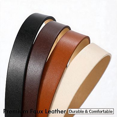 4 Pack Thin Belts For Women Gold Buckle Match Jeans Dresses