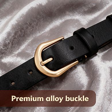 4 Pack Thin Belts For Women Gold Buckle Match Jeans Dresses