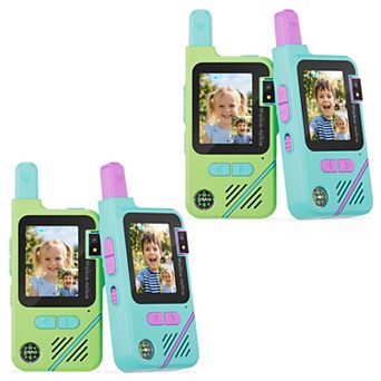 Contixo TK1 Kids Video Walkie Talkies 4-Pack (2 Blue, 2 Green), Camera, 2.0" Screen, Rechargeable