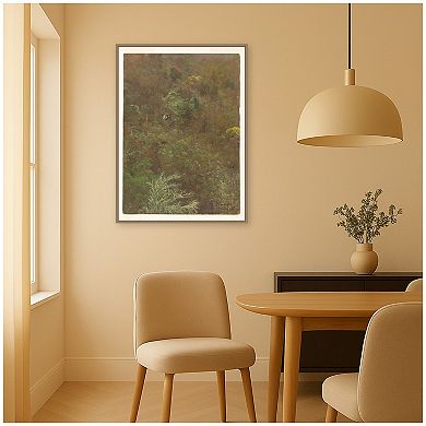 Hillside with Trees by Jamaica Frederic Church Framed Canvas Wall Art Print