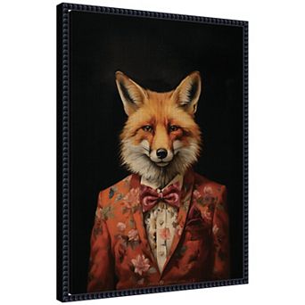 Regal Portrait of a Fox Framed Canvas Wall Art Print