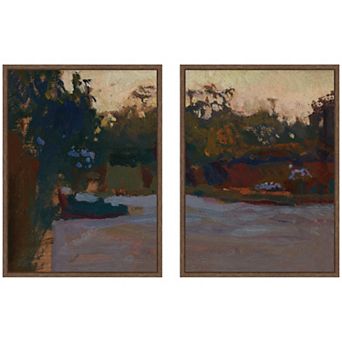 Landscape Sketch Jan Stanislawski Framed Canvas Wall Art Set by Nostalgia Prints