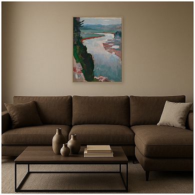 Vistula River Tyniec Jan Stanislawski by Nostalgia Prints Framed Canvas Wall Art Print