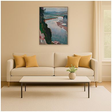Vistula River Tyniec Jan Stanislawski by Nostalgia Prints Framed Canvas Wall Art Print