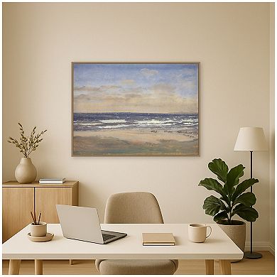 The Beach at Rageleje by P C Skovgaard Framed Canvas Wall Art Print