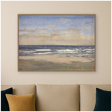 The Beach at Rageleje by P C Skovgaard Framed Canvas Wall Art Print