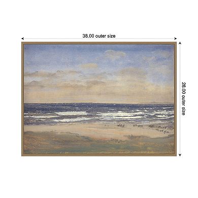 The Beach at Rageleje by P C Skovgaard Framed Canvas Wall Art Print