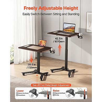 VEVOR Standing Desk, Adjustable Height Mobile Stand Up Desk
