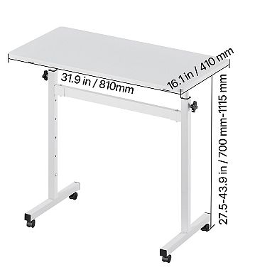 VEVOR Standing Desk, Adjustable Height Mobile Stand Up Desk with Lockable Casters