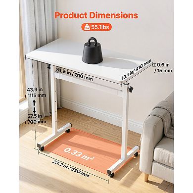 VEVOR Standing Desk, Adjustable Height Mobile Stand Up Desk with Lockable Casters