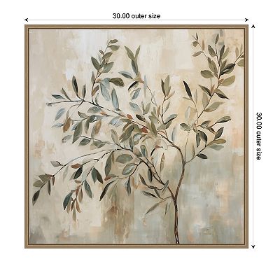 Olive Tree Abstract Square by The Creative Bunch Studio Framed Canvas Wall Art Print
