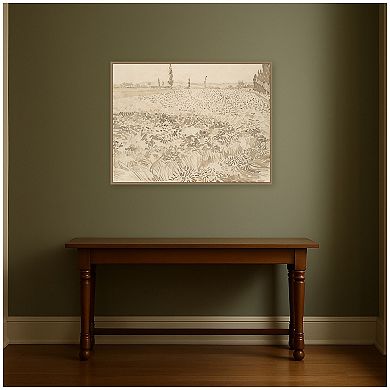 Wheat Field Van Gogh Framed Canvas Wall Art Print