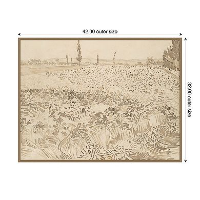 Wheat Field Van Gogh Framed Canvas Wall Art Print