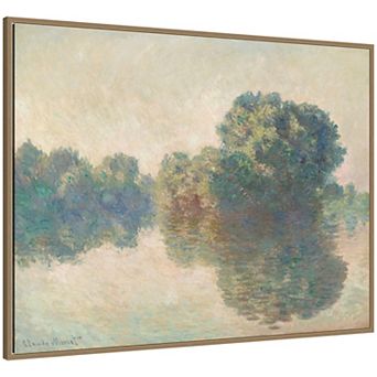 Seine at Giverny Monet Framed Canvas Wall Art Print