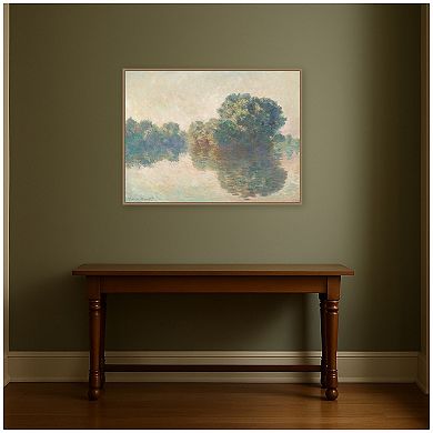 Seine at Giverny Monet Framed Canvas Wall Art Print