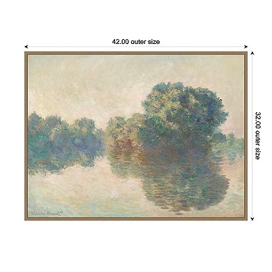 Seine at Giverny Monet Framed Canvas Wall Art Print