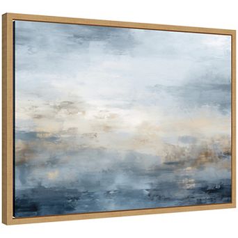 Oceanic Serenity Blue Abstract by The Creative Bunch Studio Framed Canvas Wall Art Print