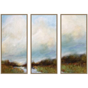 Tranquility Panel 3 pc Framed Canvas Wall Art Set by Mary Sparrow