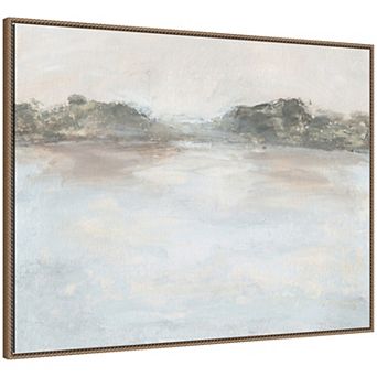 Washed Blue Abstract Landscape by Naomi Hink NLS Design Framed Canvas Wall Art Print