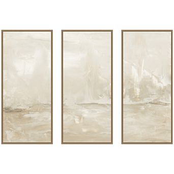 Dawning Abstract Panel 3 pc Framed Canvas Wall Art Set by Naomi Hink NLS Design