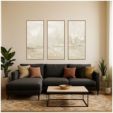 Dawning Abstract Panel 3 Piece Framed Canvas Wall Art Set by Naomi Hink NLS Design