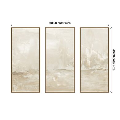 Dawning Abstract Panel 3 Piece Framed Canvas Wall Art Set by Naomi Hink NLS Design