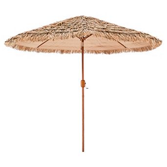 VEVOR Tiki Umbrella, 9 ft Thatched Patio Umbrella with Tilt, Hawaiian Style with Durable PP Thatch