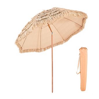 VEVOR Tiki Umbrella, 8 ft Thatched Patio Umbrella with Tilt, Hawaiian Style with Durable PP Thatch