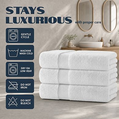 Set of 4 Luxury Bath Towels Ultra Soft Highly Absorbent Quick Dry Hotel Spa