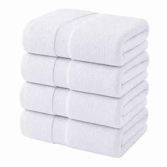 Set of 4 Luxury Bath Towels Ultra Soft Highly Absorbent Quick Dry Hotel Spa