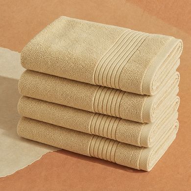 4-Pack Ring Spun Cotton Bath Towel Set Quick Dry Highly Absorbent Soft Feel