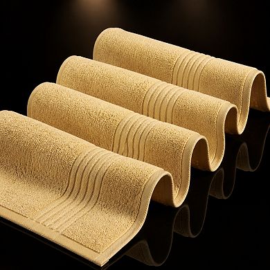 4-Pack Ring Spun Cotton Bath Towel Set Quick Dry Highly Absorbent Soft Feel