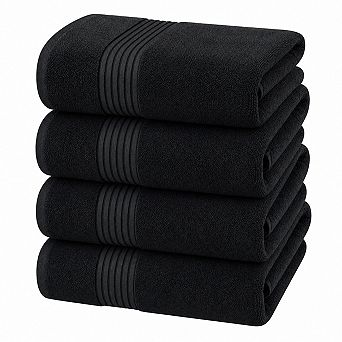 4-Pack Ring Spun Cotton Bath Towel Set Quick Dry Highly Absorbent Soft Feel