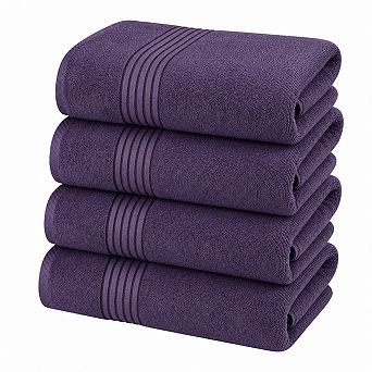 4-Pack Ring Spun Cotton Bath Towel Set Quick Dry Highly Absorbent Soft Feel