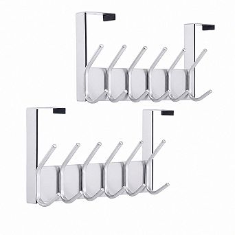 Over The Door Hook Rack Hanging Towel Clothes Coat Hanger No Drill Install