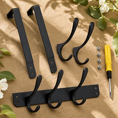 Over The Door Hook Rack Multi Hook Hanging Organizer For Clothes Coats Towels