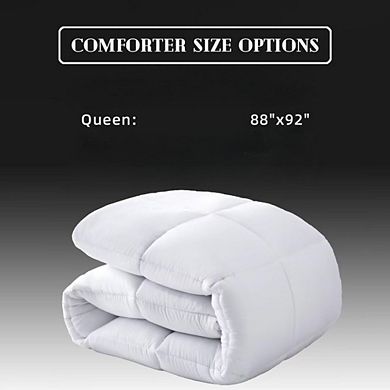 White Queen Down Alternative Comforter 88x92", All Season Lightweight Duvet Insert