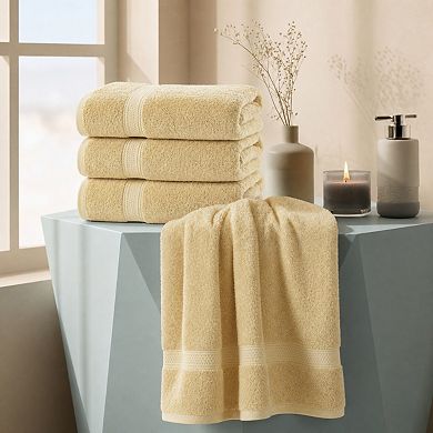 Set of 4 100% Cotton Ring Spun Soft Absorbent Quick Dry Towels