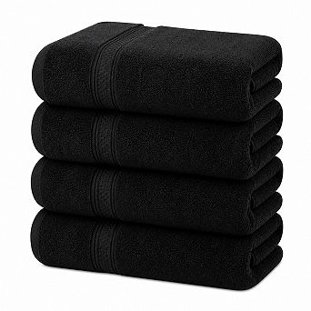 Set of 4 100% Cotton Ring Spun Soft Absorbent Quick Dry Towels