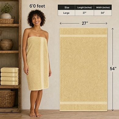 Set of 4 100% Cotton Ring Spun Premium Absorbent Quick Dry Towels