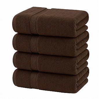Set of 4 100% Cotton Ring Spun Premium Absorbent Quick Dry Towels