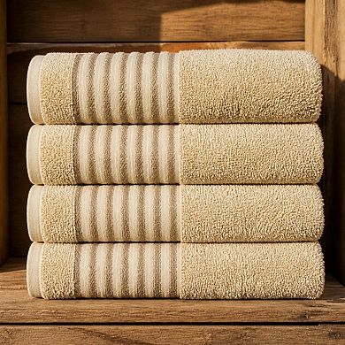4-Pack Bath Towel Set Combed Ring Spun Cotton Quick Dry Absorbent Soft Feel