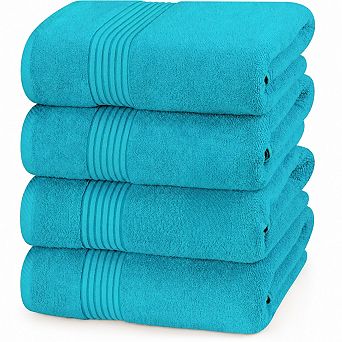 4-Pack Bath Towel Set Combed Ring Spun Cotton Quick Dry Absorbent Soft Feel