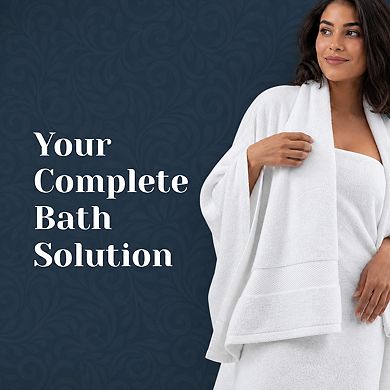 Set of 8 Turkish Cotton Bathroom Towel Set Highly Absorbent Quick Dry